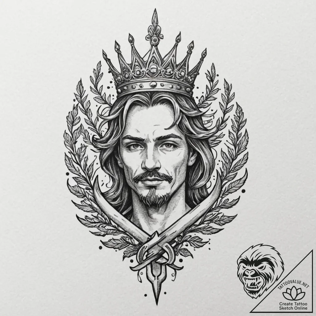 Forgotten blade crowned with roots, tattoo li... - tattoo sketch (№1753567967_0, 26.07.2025 22:12) — tattoovalue.net