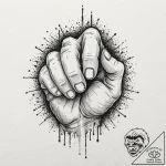 Orcish fist breaking through wall, tattoo lin… – tattoo sketch (№1753569571_0, 26.07.2025 22:39) — tattoovalue.net