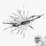 Javelin missile in mid-flight, with a trail o… – tattoo sketch (№1753569767_0, 26.07.2025 22:42) — tattoovalue.net