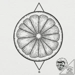 Lemon slice, simple and graphic, tattoo drawi… – tattoo sketch (№1753570159_0, 26.07.2025 22:49) — tattoovalue.net