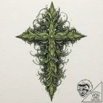 Ancient guardian with moss-covered body, tatt… – tattoo sketch (№1753570555_0, 26.07.2025 22:55) — tattoovalue.net