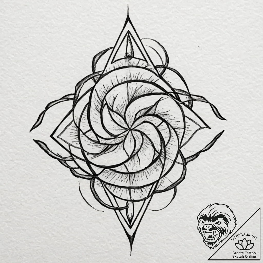 Gleaming blade echoing void sigils, tattoo sk... - tattoo sketch (№1753571765_0, 26.07.2025 23:16) — tattoovalue.net