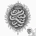 Nest of serpents devouring crown, tattoo sket… – tattoo sketch (№1753573633_0, 26.07.2025 23:47) — tattoovalue.net