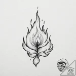 Flame – tattoo sketch (№1753573835_0, 26.07.2025 23:50) — tattoovalue.net