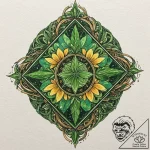 Kryptonite crystal, glowing green, concept ar… – tattoo sketch (№1753575635_0, 27.07.2025 00:20) — tattoovalue.net