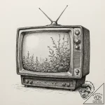 Old crt television displaying only static, wi… – tattoo sketch (№1753576648_0, 27.07.2025 00:37) — tattoovalue.net