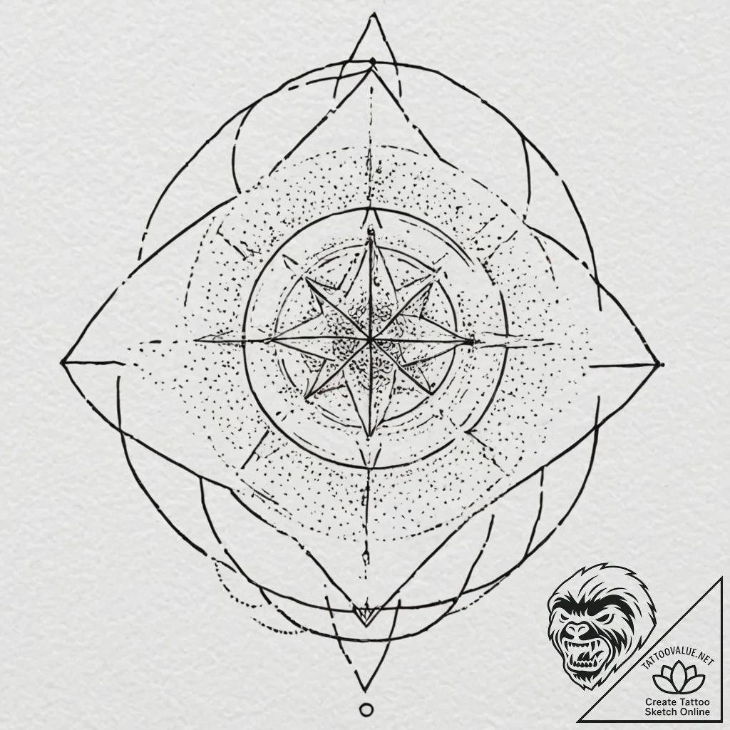 Orb suspended in starlight, concept art for t... - tattoo sketch (№1753577455_0, 27.07.2025 00:50) — tattoovalue.net
