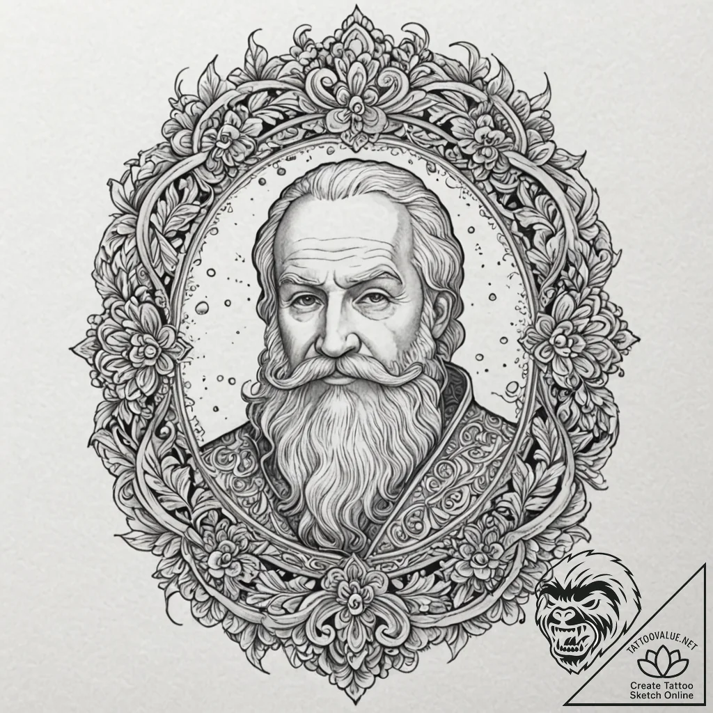 St. nicholas, tattoo drawing outline, unique... - tattoo sketch (№1753579277_0, 27.07.2025 01:21) — tattoovalue.net