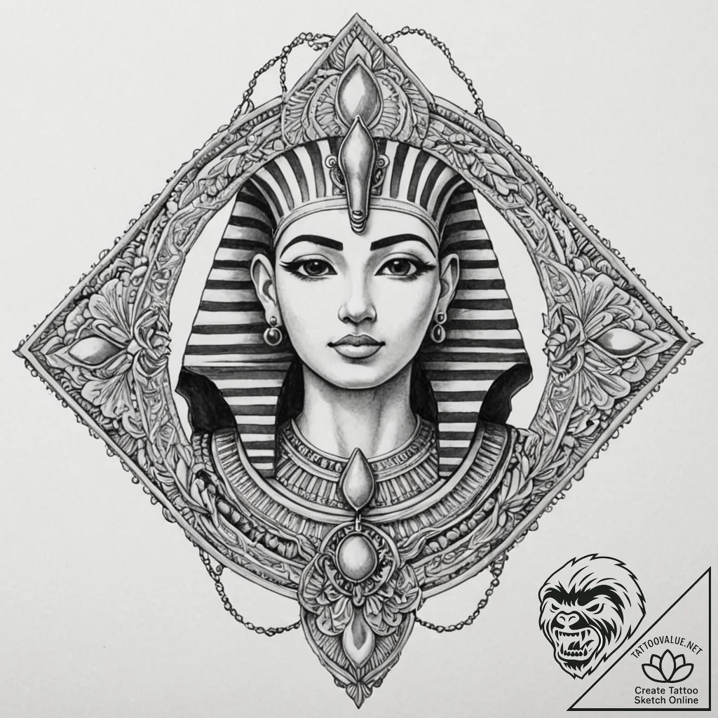 Egyptian sarcophagus, tattoo sketch design, b... - tattoo sketch (№1753581907_0, 27.07.2025 02:05) — tattoovalue.net