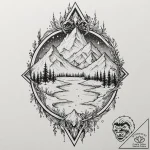 Frozen relic glowing beneath ice, artistic ta… – tattoo sketch (№1753582705_0, 27.07.2025 02:18) — tattoovalue.net