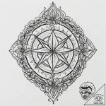 Molten sigil beneath frozen bloom, concept ar… – tattoo sketch (№1753583109_0, 27.07.2025 02:25) — tattoovalue.net