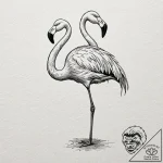 Yard flamingo, plastic and cheap, but with a… – tattoo sketch (№1753583328_0, 27.07.2025 02:28) — tattoovalue.net