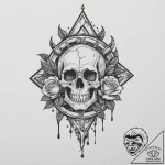 Burning sigil floating above palm, tattoo fla… – tattoo sketch (№1753587013_0, 27.07.2025 03:30) — tattoovalue.net