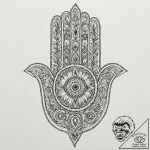 Hamsa hand made of interwoven circuits, tatto… – tattoo sketch (№1753588652_0, 27.07.2025 03:57) — tattoovalue.net