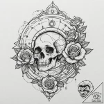 Astrolabe with constellations traced in delic… – tattoo sketch (№1753589867_0, 27.07.2025 04:17) — tattoovalue.net