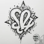 Q, tattoo drawing outline, black and white sk… – tattoo sketch (№1753590281_0, 27.07.2025 04:24) — tattoovalue.net