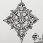 Violet sigil burning beneath mist, tattoo lin… – tattoo sketch (№1753590485_0, 27.07.2025 04:28) — tattoovalue.net