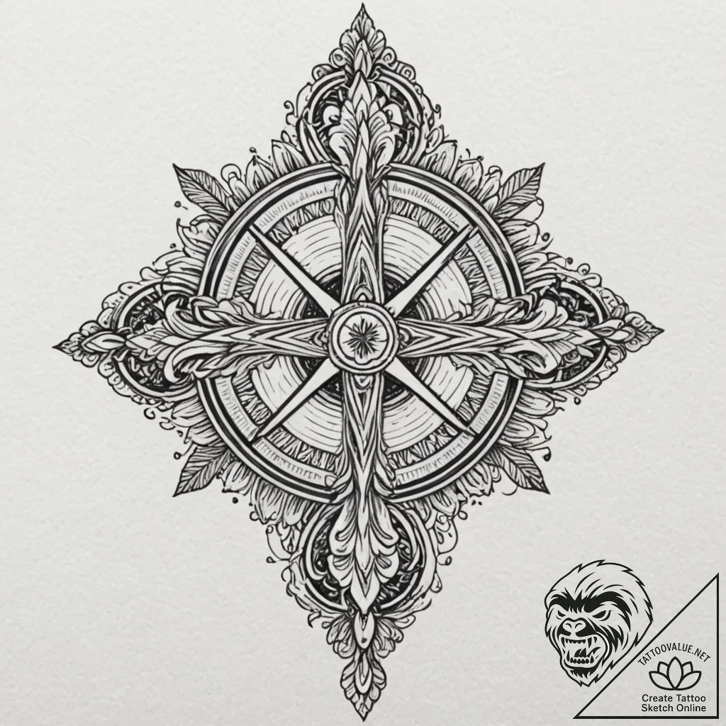 Violet sigil burning beneath mist, tattoo lin... - tattoo sketch (№1753590485_0, 27.07.2025 04:28) — tattoovalue.net