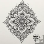 Iron blade through spectral bloom, ink illust… – tattoo sketch (№1753590882_0, 27.07.2025 04:34) — tattoovalue.net