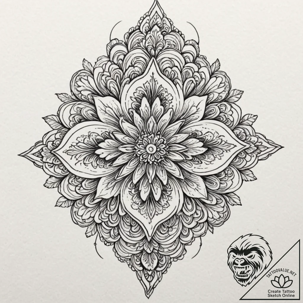 Iron blade through spectral bloom, ink illust... - tattoo sketch (№1753590882_0, 27.07.2025 04:34) — tattoovalue.net