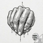 Brawler’s knuckles, scarred and wrapped in ro… – tattoo sketch (№1753591091_0, 27.07.2025 04:38) — tattoovalue.net