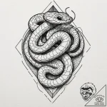 Cobra, concept art for tattoo, black outline… – tattoo sketch (№1753591692_0, 27.07.2025 04:48) — tattoovalue.net