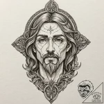 Aesir god’s face carved into the side of a mo… – tattoo sketch (№1753592110_0, 27.07.2025 04:55) — tattoovalue.net