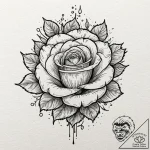 Rose petals falling through mist, tattoo sket… – tattoo sketch (№1753592909_0, 27.07.2025 05:08) — tattoovalue.net