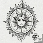 Frozen crown beneath eclipsed sun, tattoo ske… – tattoo sketch (№1753593873_0, 27.07.2025 05:24) — tattoovalue.net