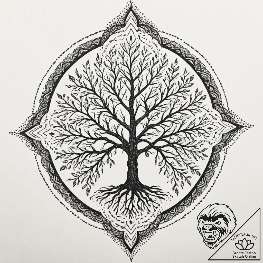 A powerful burning bush, biblical,, artistic... - tattoo sketch (№1753595028_0, 27.07.2025 05:43) — tattoovalue.net