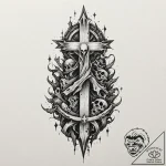 Ghost relic through shattered spire, tattoo f… – tattoo sketch (№1753595805_0, 27.07.2025 05:56) — tattoovalue.net
