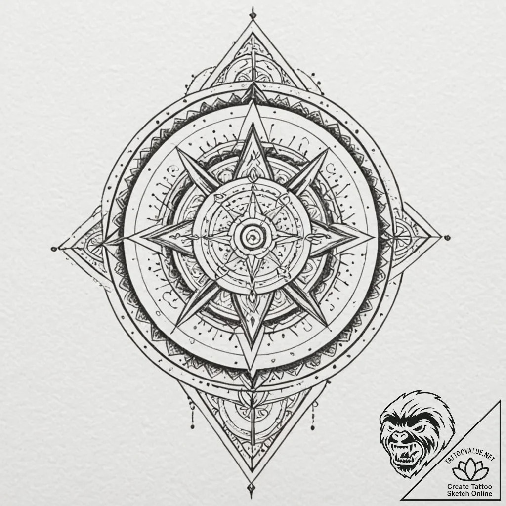 Orcish shield burned with runes, tattoo line... - tattoo sketch (№1753596201_0, 27.07.2025 06:03) — tattoovalue.net