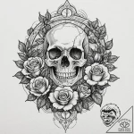 Opal cube floating in ritual circle, artistic… – tattoo sketch (№1753596794_0, 27.07.2025 06:13) — tattoovalue.net