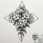 Hydrangea, concept art for tattoo, sketch tat… – tattoo sketch (№1753596992_0, 27.07.2025 06:16) — tattoovalue.net