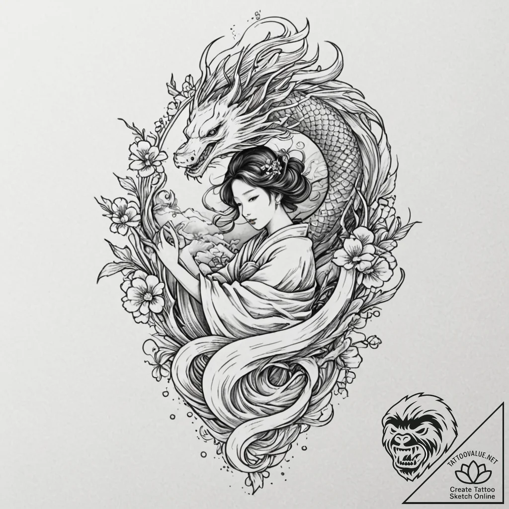 Angel of despair with torn robes, artistic ta... - tattoo sketch (№1753597586_0, 27.07.2025 06:26) — tattoovalue.net