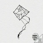 Kite flying beneath shattered sky, tattoo dra… – tattoo sketch (№1753597980_0, 27.07.2025 06:33) — tattoovalue.net