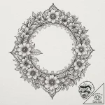 Eclipse flower blooming from ruin, concept ar… – tattoo sketch (№1753598178_0, 27.07.2025 06:36) — tattoovalue.net