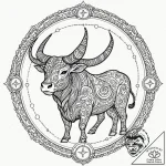 Taurus (zodiac sign), artistic tattoo sketch,… – tattoo sketch (№1753598376_0, 27.07.2025 06:39) — tattoovalue.net