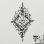 Flaming blade piercing sigil, tattoo line art… – tattoo sketch (№1753599959_0, 27.07.2025 07:05) — tattoovalue.net
