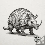 An armadillo, ink illustration for tattoo, on… – tattoo sketch (№1753600357_0, 27.07.2025 07:12) — tattoovalue.net