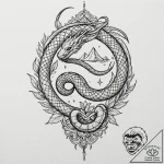 Umbra serpent weaving through void, tattoo li… – tattoo sketch (№1753600553_0, 27.07.2025 07:15) — tattoovalue.net