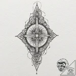 A safety pin, ink illustration for tattoo, do… – tattoo sketch (№1753600952_0, 27.07.2025 07:22) — tattoovalue.net