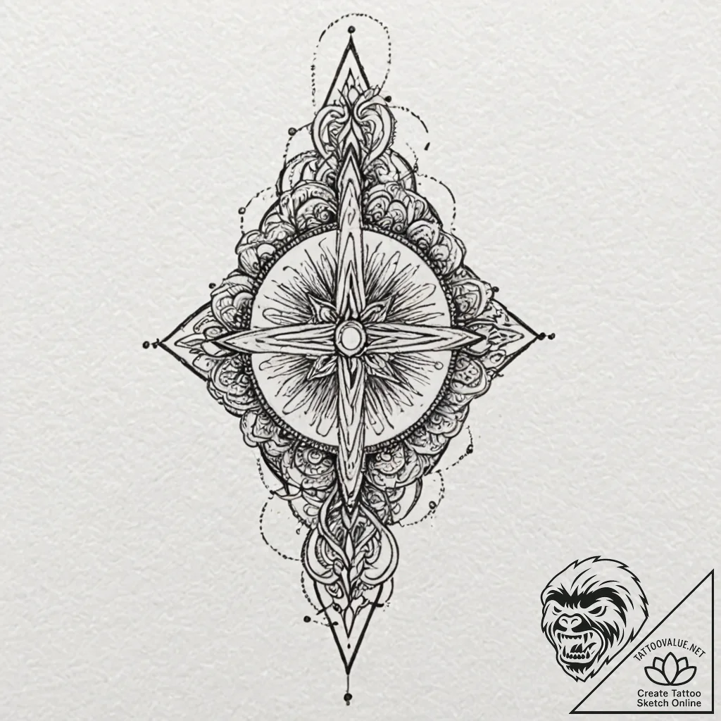 A safety pin, ink illustration for tattoo, do... - tattoo sketch (№1753600952_0, 27.07.2025 07:22) — tattoovalue.net