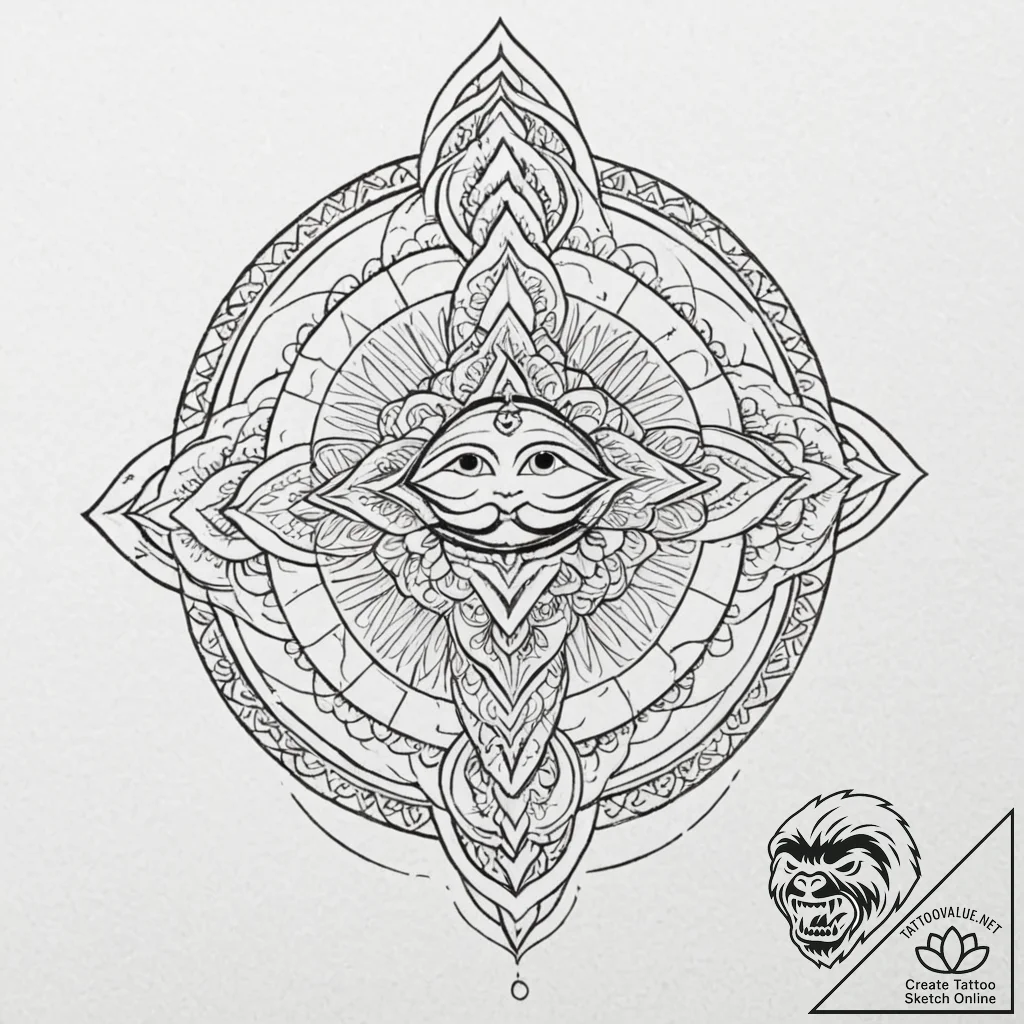 Ghost serpent crowned with starlight, ink ill... - tattoo sketch (№1753601743_0, 27.07.2025 07:35) — tattoovalue.net