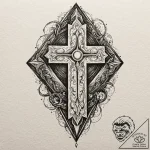 Rune stone glowing with an inner light, conce… – tattoo sketch (№1753602140_0, 27.07.2025 07:42) — tattoovalue.net