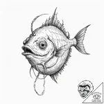 Deep-sea anglerfish – tattoo sketch (№1753603528_0, 27.07.2025 08:05) — tattoovalue.net