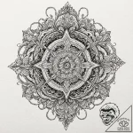 Glyph-etched blade through spectral storm, ar… – tattoo sketch (№1753603725_0, 27.07.2025 08:08) — tattoovalue.net