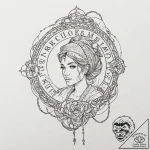 Needle wrapped in spectral chains, tattoo fla… – tattoo sketch (№1753603923_0, 27.07.2025 08:12) — tattoovalue.net