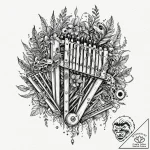 Xylophone made of polished human bones, tatto… – tattoo sketch (№1753604123_0, 27.07.2025 08:15) — tattoovalue.net