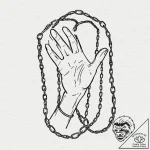 Monkр р†р вђљрівђћсћs scroll wrapped in chain… – tattoo sketch (№1753604715_0, 27.07.2025 08:25) — tattoovalue.net